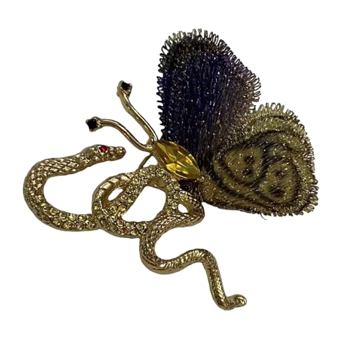 Trufolxiaz Schlangen Und Schmetterlingsbrosche Corsage Pin Handgefertigtes Staschpin Schmuckzubehör Für Vielseitiges Accessoire Für Alltägliche Tragenschlangen Und Schmetterlingsbrosche von Trufolxiaz