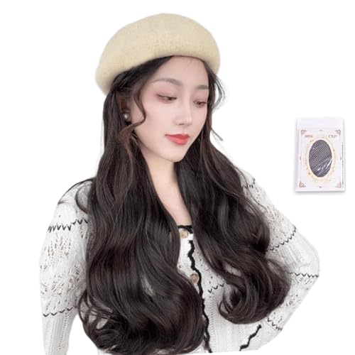 Synthetische Faserperücken Kuppelhut Für Frisur Populäre Kuppelkappen Für Frauen Mit Langer Lockiger Haar Lady Cosplay Accessoires Curly Hair von Trufolxiaz