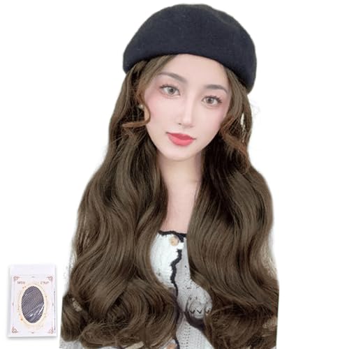 Synthetische Faserperücken Kuppelhut Für Frisur Populäre Kuppelkappen Für Frauen Mit Langer Lockiger Haar Lady Cosplay Accessoires Curly Hair von Trufolxiaz