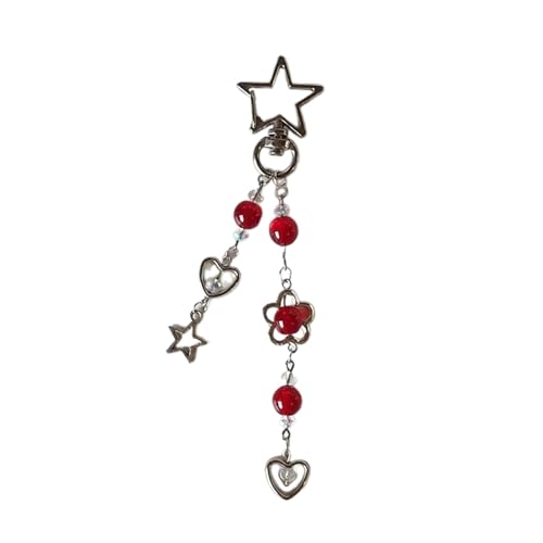 Trend Telefon Charme Keychain Star Heart Phone Lanyard Perlen Telefonkette Armband Antilost Keyring Mobiltelefone Gurte Geldbeutel Anhänger von Trufolxiaz