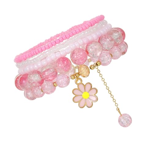 Trendy Charm Stretch Armband Set Mit Quasten Elastic Armband Mehrschichtige Armbänder Für Stilvolle Frauen Girls Fashion Accessoire Set von Trufolxiaz
