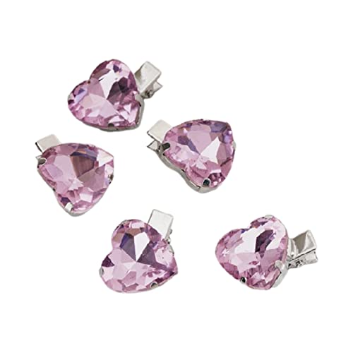 Trufolxiaz 5 PCs Schöne Herz Haare Clip Kristall Haarnadel Barrettes Valentinstag Haarzubehör Geschenke Für Freundinnen Frauen Herz Haarnadel Rinestone Rinestone von Trufolxiaz