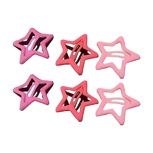Trufolxiaz 6 PCs Stern Barrettes Babys Sternhaarclip Haar Barrette Haarzubehör Kopfspeise Legierung Textur Haarnadeln Für Kinder Sternhaarclip von Trufolxiaz