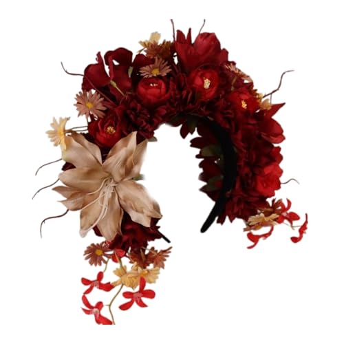 Trufolxiaz Brautgirlanden Blumen Kronen Hochzeit Stirnband Strandkranz Haarband Frauen Haare Accessoire Mädchen Hoop Requisiten Mädchen Blumen Kopfbedeckungen von Trufolxiaz
