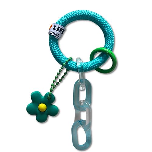 Trufolxiaz Cartoon Flower Keychain Lustige Papierklammungskette Keyring Einzigartiger Geldbeutel Rucksack Anhänger Keyring Freund Auto Rucksack Ornamen Blumenspapierketten Kettenschlüsselring von Trufolxiaz