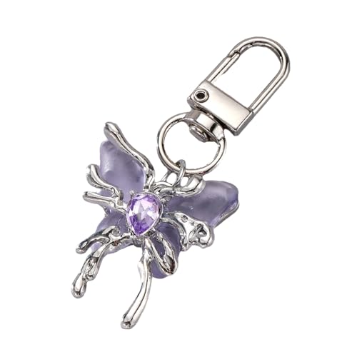 Trufolxiaz Delicate Large Butterfly Keyring Mode Keyring Beutel Anhänger Schlüsselhalter Dekorationsharz Charme Für Schlüssel Und Taschen Frauenschlüsselkette von Trufolxiaz