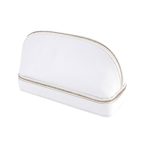 Trufolxiaz Doppelschicht Aufbewahrungsbox Ringe Anhänger Ohrring Box Europäischer Stil PU Leder Schmuckschachtel Geburtstag Hochzeit Doppelschicht Make Up Hüllen von Trufolxiaz