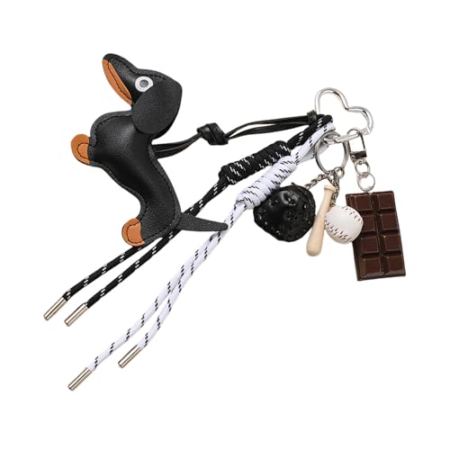 Trufolxiaz Einzigartige Stile Dackel Keychain Charme Anhänger Robustes PU Leder Accessoire Für Tägliche Verwendung Stilvoller Outfits Schlüsselbunddekoration von Trufolxiaz