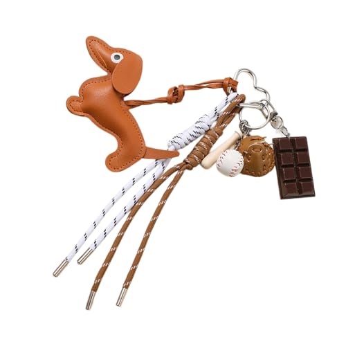 Trufolxiaz Einzigartige Stile Dackel Keychain Charme Anhänger Robustes PU Leder Accessoire Für Tägliche Verwendung Stilvoller Outfits Schlüsselbunddekoration von Trufolxiaz