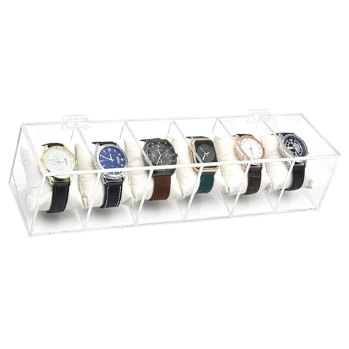 Trufolxiaz Elegante Uhrenspeicherlösung Acrylhülle Mit Abnehmbaren Kissen Transparente Uhr Display Box Für Männer Frauen Clear Uhrenlagerung von Trufolxiaz