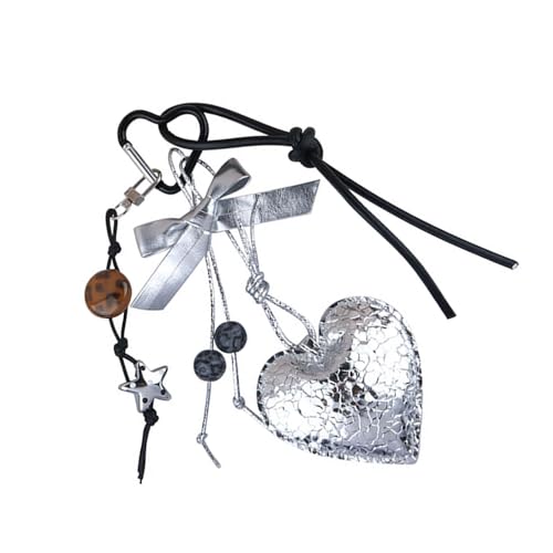 Trufolxiaz Eleganter Silberner Herzscharknotenformat Und Harz Bowknot Zauber Tragbar Für Taschen Hüte Und Kleidung Accessoires Herz Lederharz Charme von Trufolxiaz