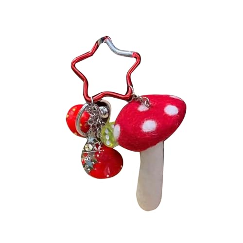 Trufolxiaz Entzückender Pilzgefühl Fühle Keychain Stilvoll Und Tragbar Für Keyrings Und Taschen Charme Tragbare Designs Zubehör Handgefertigtes Filzzubehör von Trufolxiaz