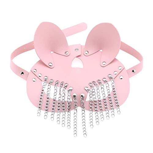 Trufolxiaz Europäische Und Amerikanische Punkstil Roman Kette Ledermaske Party Masquerade Party Männer Und Frauen Dekorative Maske Augenmaske Halbgesicht Punk Maske Kostüm Mit Kettenquasten von Trufolxiaz