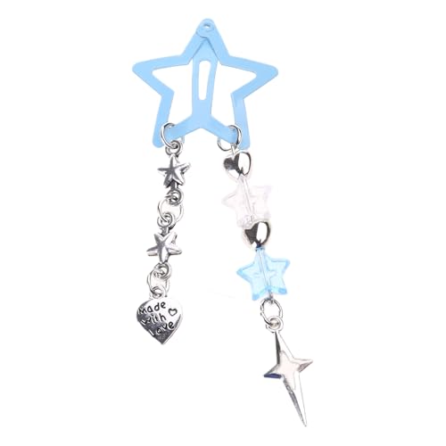 Trufolxiaz Farbe Fünf Punkte Sternhaarclip Süßer Kühler Filigraner Metallknall Haarnadeln Einfache Fashion Girls Girls Hair Kopfschmuck Rand Haarnadel von Trufolxiaz