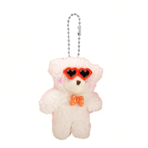 Trufolxiaz Furry Bear Schlüsselbär Errötung Spielzeugbären Anhänger Plüschschlüsselkette Stofftiere Schlüsselringe Vielseitige Anhänger Anhänger Fuzzy Toy Bear Keyring von Trufolxiaz