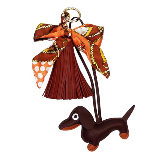 Trufolxiaz Mode Dackel Keyring Eleganter Schlüsselhalter Hundetasche Ornament Für Handtaschenschlüssel Oder Autos Innenräume Dekorieren Von Leder Quasten Tasche Charme von Trufolxiaz