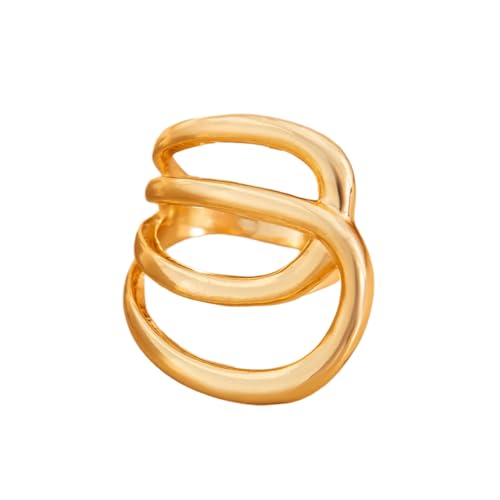 Trufolxiaz Mode Geometrische Armreifen/Fingerringe Handgefertigt Wide Manschettenknopf Unisex Mode Schmuck Für Stilvolle Frauen Und Männer Trendige Handgelenk Accessoires von Trufolxiaz