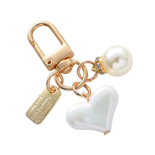Trufolxiaz Mode Legierung Und Perlen Schlüsselbund Vielseitige Rosenperlen Herzschlüsselkette Schmücken Für Verschiedene Zubehör Hohlosen Keychain von Trufolxiaz