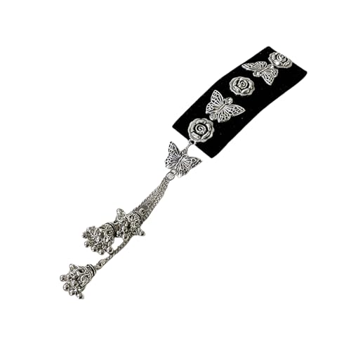 Trufolxiaz Mode Silberne Haarclip Mit Ethnischem Anhänger Fransen Haar Accessoire Haarschmuck Legierung Textur Geeignet Für Mode Frauen Party Haardekoration von Trufolxiaz