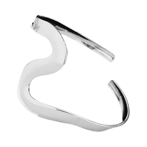 Trufolxiaz Modernes Punk Armband Metallangeln Geometrisches Armarmband Weites Handgelenk Schmuck Metall Textur Für Frauen Und Mädchen Verstellbares Manschettenknochenarmband Vorhanden von Trufolxiaz