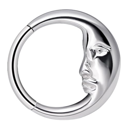 Trufolxiaz Moon Septum Ringe Mode Nasenclip Orament Charby Moon Geformte Nasenringe Für Frauen Stilvolle Septumringe von Trufolxiaz