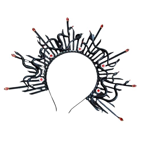 Trufolxiaz Mythologie Schlangenkopfkronen Haarstück Party Kopfbedeckung Für Kostümpartys Maskeraden Und Besondere Anlässe Party Accessoire von Trufolxiaz