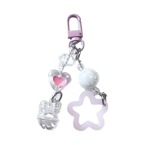 Trufolxiaz Netter Acrylblütenschlüsselkettenanhänger Einzigartige Blumenmuster Keyrings Tragbarer Schlüsselhalter Frauen Und Mädchen Schlüsselbund Für Rucksack von Trufolxiaz