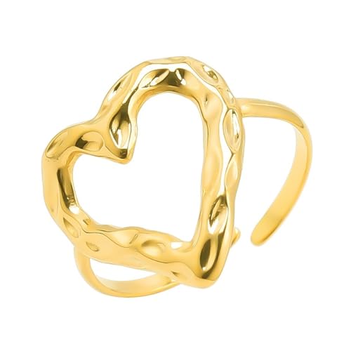 Trufolxiaz Offenes Und Einstellbares Fingerzubehör Elegante Herzringe Edelstahl Verstellbare Paare Ringe Juwelierzubehörpaare Geschenk Des Paares Trufolxiaz Offenes Und Einstellbares Fingerzubehör Elegante Herzringe Edelstahl Verstellbare Paare Ringe Juwelierzubehörpaare Geschenk Des Paares von Trufolxiaz