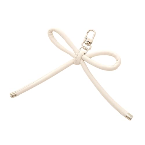 Trufolxiaz Praktischer Stabiler PU Leder Bogenknotenschlüsselkettenanhänger Für Taschen Und Telefone Trendigen Grunge Ästhetischen Ornament Mode Keyring von Trufolxiaz