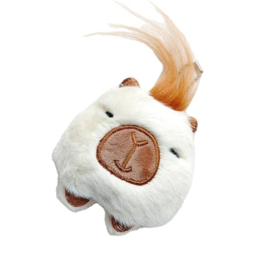 Trufolxiaz Quietschende Capybaras Geformte Schlüsselbund Plüsch Tiere Schlüsselring Anhänger Für Frauen Mädchen Handgefertigtes Schlüsselketten Accessoires Sound Effekt Keychain von Trufolxiaz