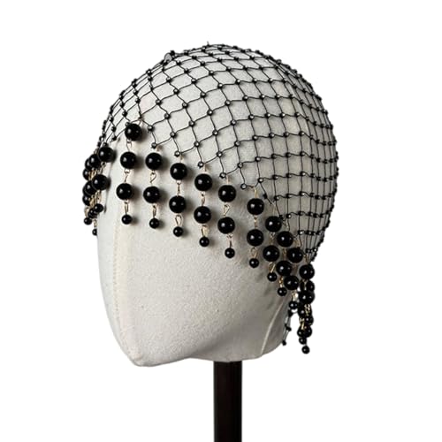 Trufolxiaz Raffinierte Perlen Tassels Haarteil Einzigartige Perlen Tassels Haarhut Vielseitiger Haarzauber Für Verschiedene Frisuren Party Hochzeitszubehör von Trufolxiaz