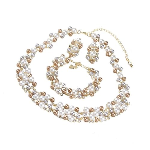 Trufolxiaz Raffinierter Perlenschmuck Set Event Catching Perlen Schmuckset Für Die Verbesserung Des Abends Oder Der Party Outfits Hochzeitszubehör Geeignet von Trufolxiaz