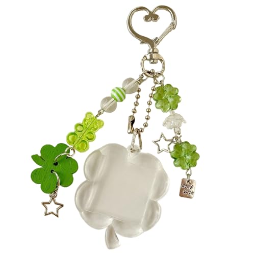 Trufolxiaz Robustes Harzmaterialien Schlüsselbund Mit Realistischen Four Blatt Klopfen Designs Modeaccessoire Für Den Täglichen Gebrauch Dekorationsbeutel Charme von Trufolxiaz