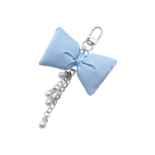 Trufolxiaz Schöne Bogenknot Perlenkette Schlüsselbund Anhänger Mode Süße Hängende Ornament Keyring Rucksack Dekoration Charme Schmuckwagen Keyring Dekoration Für Frauen Mädchen von Trufolxiaz