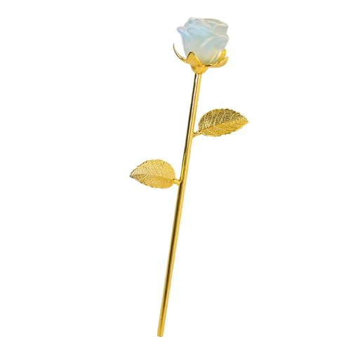 Trufolxiaz Stein Geschnitzte Roségoldene Basis Rose Ornament Steinschnitzer Gold Basis Skulptur Für Verschiedene Gelegenheit Romantik Gegenwärtig von Trufolxiaz