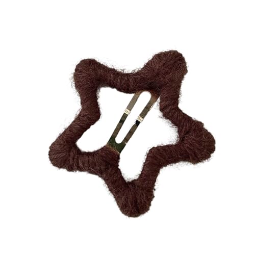 Trufolxiaz Stil Haarclip Haarzubehör Sternform Haarnadel Stern Haare Barrette Wolle Haarnadeln Geschenk Für Kinder Wolle Sternhaar Clip von Trufolxiaz