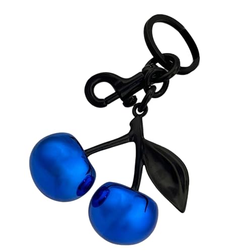 Trufolxiaz Stilvolle Blaue Kirschen Wichtige Ringe Einzigartige Designs Hängen Ornament Für Handtaschen Und Schlüssel Für Modeliebhaber Geschenk Für Frauen von Trufolxiaz