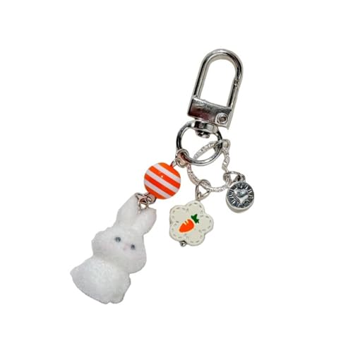 Trufolxiaz Stilvolle Kaninchen Schlüsselbund Mit Perlen Elegante Kaninchen Hängener Orament Schlüsselbund Charme Für Schüler Und Teenager Fun Phone Chain Geeignet von Trufolxiaz