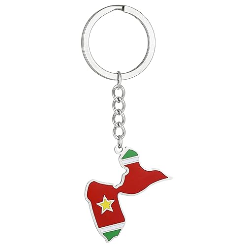 Trufolxiaz Tragbarer Schlüsselriss Edelstahlkartenschlüsselkette Für Frauen Männer Kartenform Form Ethnischer Stil Flagge Form Keyring Edelstahlkarte Keychain von Trufolxiaz