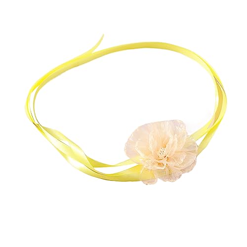 Trufolxiaz Verstellbarer Stoff Anhänger Halskette Hand Machen Blumenschluckmodus Modisches Design Eleganter Blumenschmuck Für Frauen Stoff Blumen Halskette von Trufolxiaz
