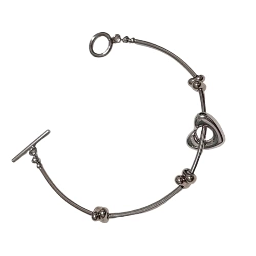 Trufolxiaz Verstellbares Perlenarmband Mit Legierungsherzherz Und Benutzerfreundlichen Harzperlen Für Frauen Girls Schmuck Geschenk Bead Accessoire von Trufolxiaz