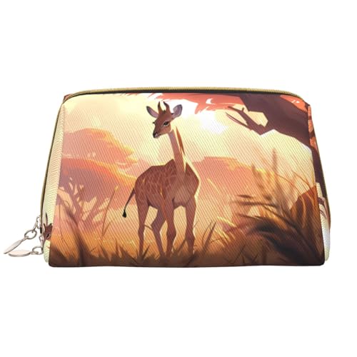 Alpine Farm Cowsmake-up Tasche Organizer, Kulturbeutel, Kosmetiktasche, Reißverschluss-Tasche, Pinsel-Aufbewahrungskoffer (groß), Afrikanische Savanne Giraffe Kalb, Einheitsgröße von Trukd