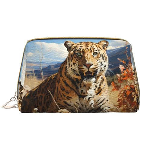 London Color Taximakeup Taschen-Organizer, Kulturbeutel, Kosmetiktasche, Reißverschluss-Tasche, Pinsel-Aufbewahrungskoffer (groß), Leopard auf der Suche nach Beute, Einheitsgröße von Trukd