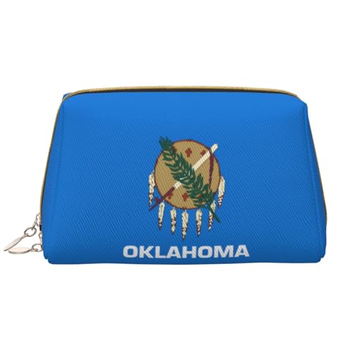 Sierra Leone Make-up-Tasche, Organizer, Kulturbeutel, Kosmetiktasche, Reißverschluss, Pinsel-Aufbewahrungsbox, groß, Flagge des Bundesstaates Oklahoma, Einheitsgröße von Trukd