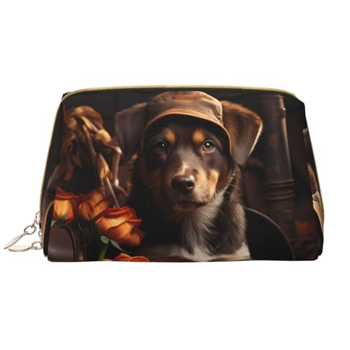 Trukd The Star Spangled Banner-Make-up-Tasche, Organizer, Kulturbeutel, Kosmetiktasche, Reißverschluss-Tasche, Pinsel-Aufbewahrungsbox, groß, Der Hund im Hut, Einheitsgröße von Trukd