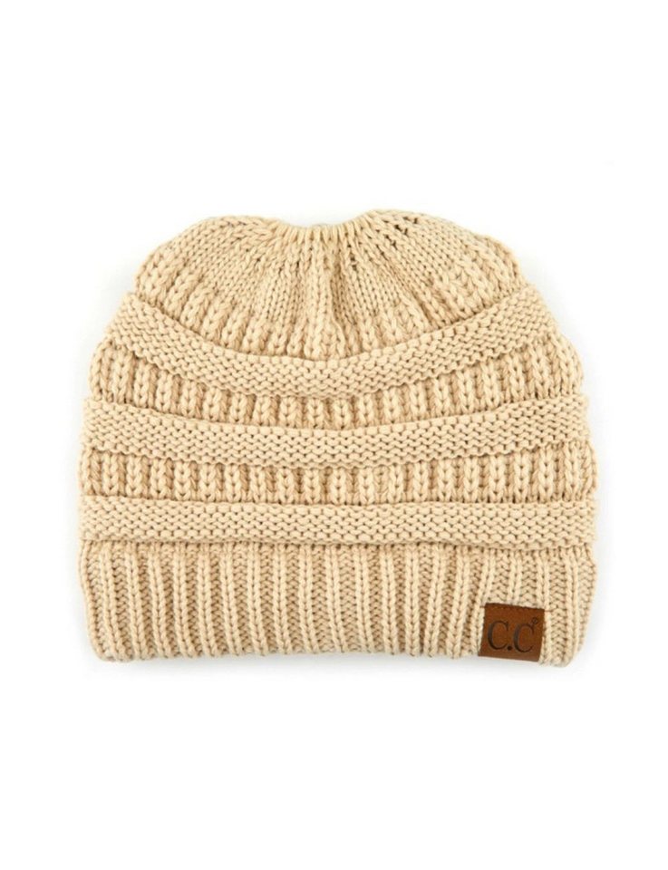 Truly Contagious Beanie Ponytail Beanie – Stylisch, praktisch und superweich! Hochwertiges, weiches Strickmaterial mit originalem C.C®-Label. von Truly Contagious