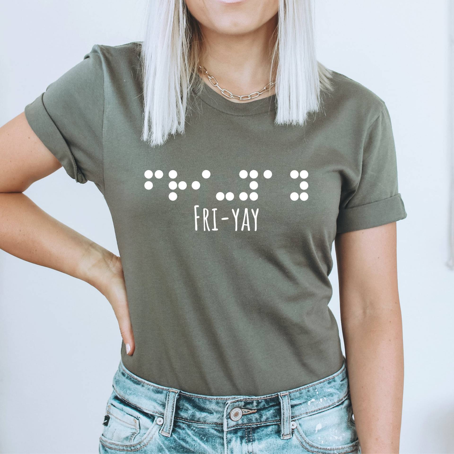 Visuelle Braille Freitag Shirt Fri-Yay Unisex Für Männer Frauen Lehrer Mama Tvi Braillist Blind Sehbehinderte Literacy Transcriber von TrulyAwesomeTees