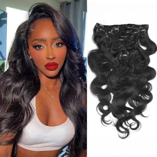 Body Wave Clip in Haarverlängerungen Echthaar 8 Stück 120g Nass Und Gewellt Clip Ins Ganzer Kopf Nahtlos Remy Haarverlängerungen Für Frauen Doppelter Tressen Naturschwarz 20 Zoll 50cm Body Wave Clip in Haarverlängerungen Echthaar 8 Stück 120g Nass Und Gewellt Clip Ins Ganzer Kopf Nahtlos Remy Haarverlängerungen Für Frauen Doppelter Tressen Naturschwarz 20 Zoll 50cm von Trumore