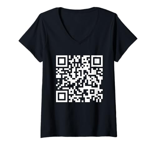 Damen Trump Dance Troll QR Lustiger Präsident Trump Dance Code zurück T-Shirt mit V-Ausschnitt von Trump Dancing Troll QR Tee
