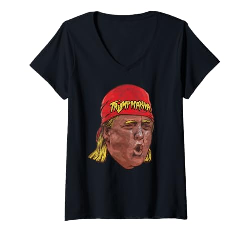 Damen Trumpmania - Old School Wrestling Trump Liebhaber Geschenk T-Shirt mit V-Ausschnitt Damen Trumpmania - Old School Wrestling Trump Liebhaber Geschenk T-Shirt mit V-Ausschnitt von Trumpmania apparel